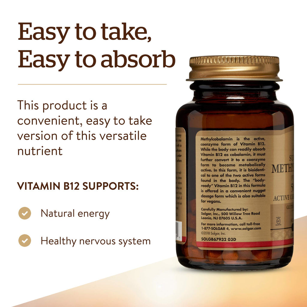 Solgar Methylcobalamin Vitamin B12 5000 mcg - 60 Nuggets - image 6