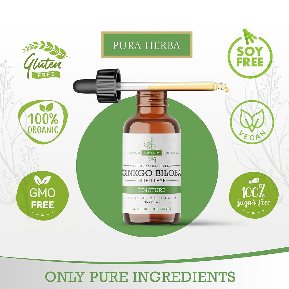 Pura Herba Ginkgo Biloba Extract Liquid for Brain Function - 2 Fl Oz - image 3