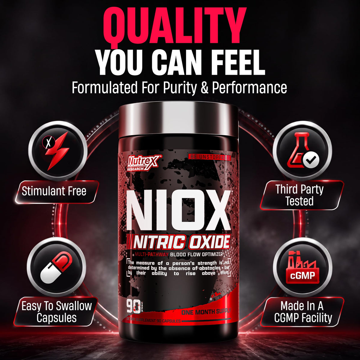 Nutrex Research NIOX Nitric Oxide Booster Pre-Workout - 90 Capsules - image 5