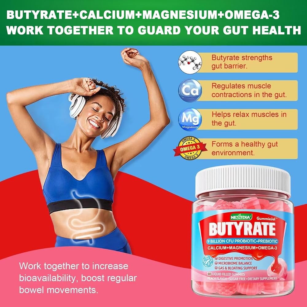 Nextdia Butyrate Gummies with Probiotic + Prebiotic + Postbiotic