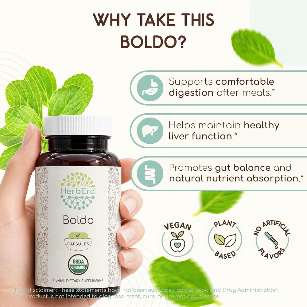 HerbEra Boldo USDA Organic Capsules