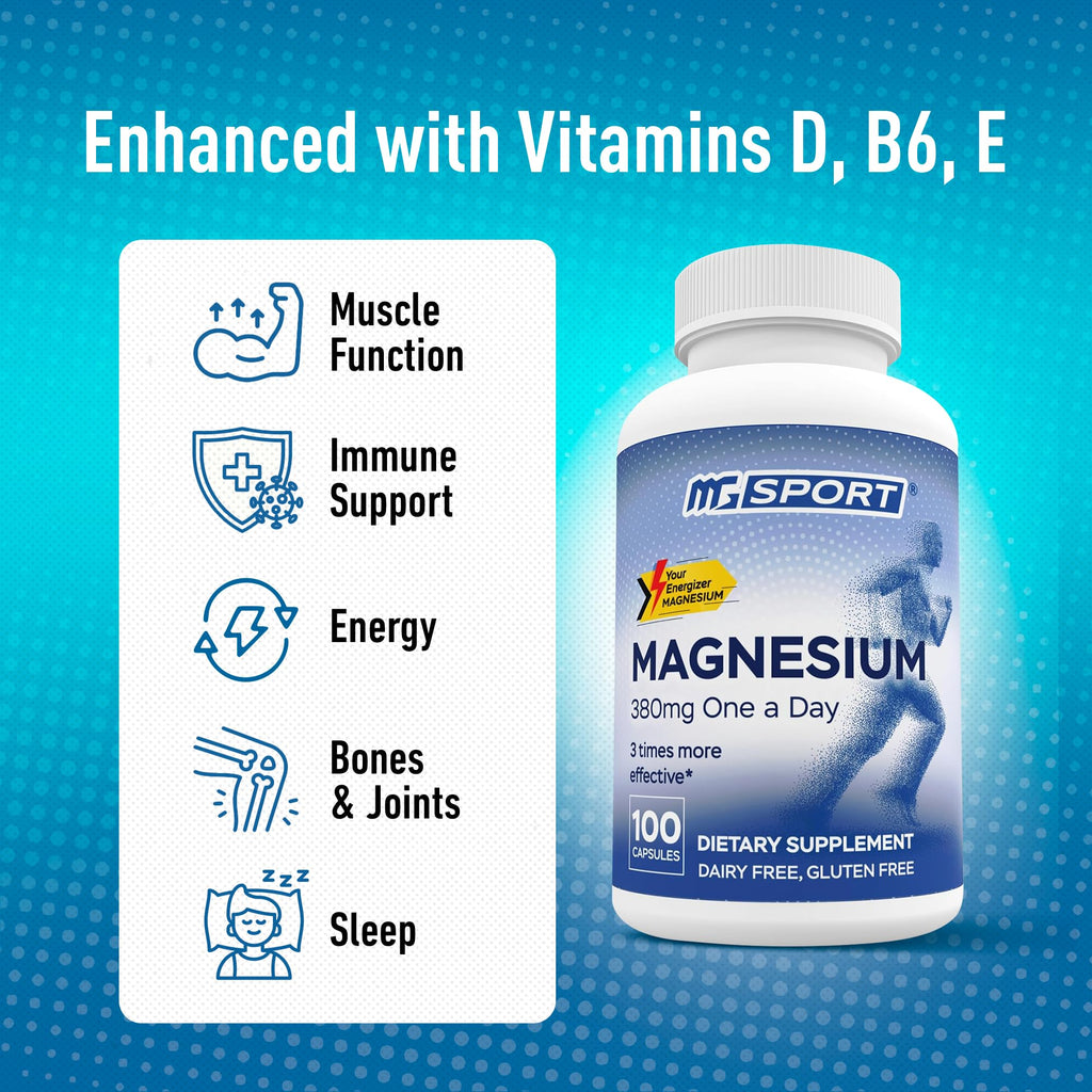 MgSport Magnesium Supplement 100 Count - 100 Capsules - image 3