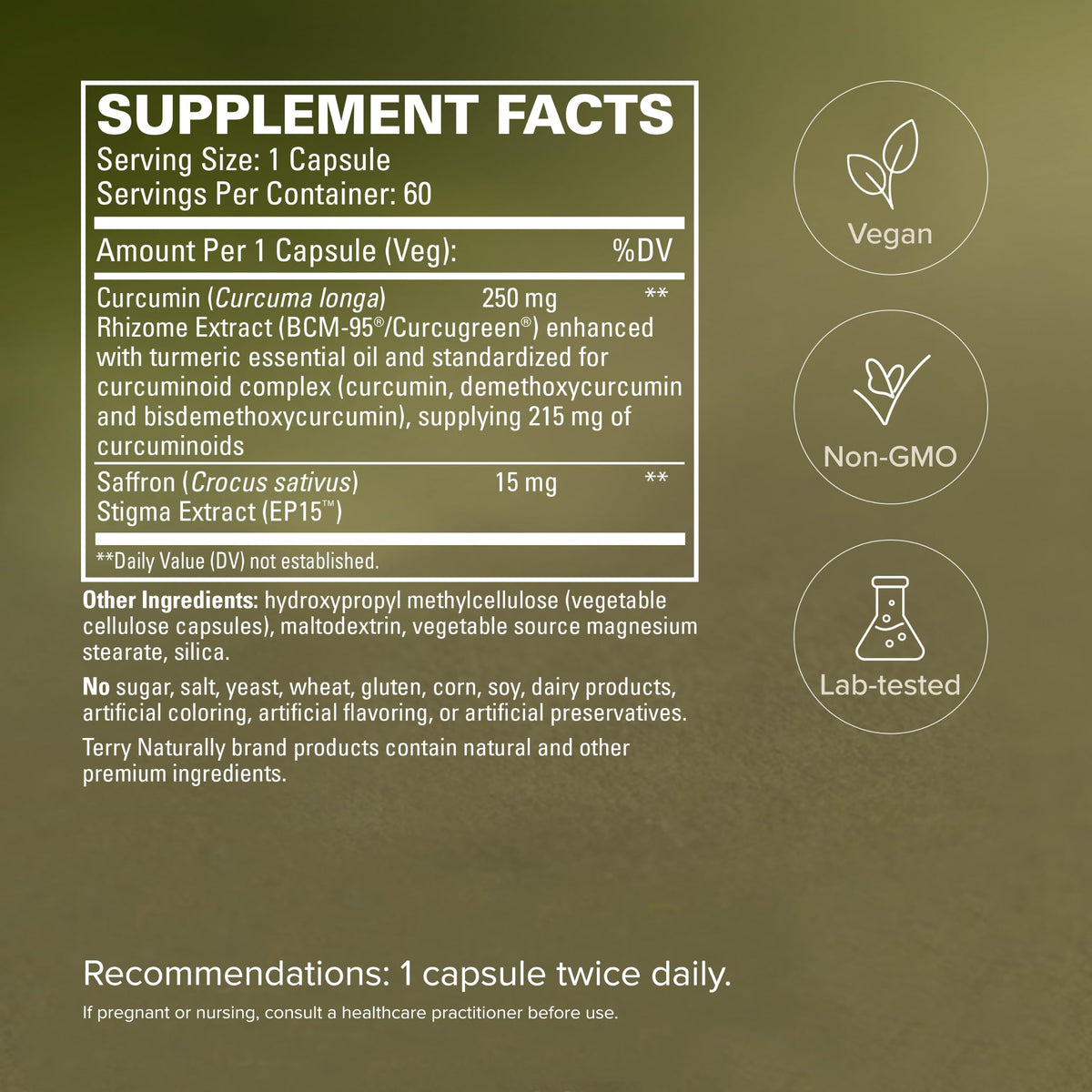 Terry Naturally Saffron Lift + Curcumin Capsules - 60 Count - image 5