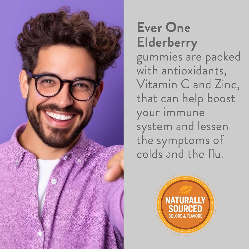 Ever One Sambucus Elderberry Gummies with Vitamin C and Zinc - 60 Gummies - image 3