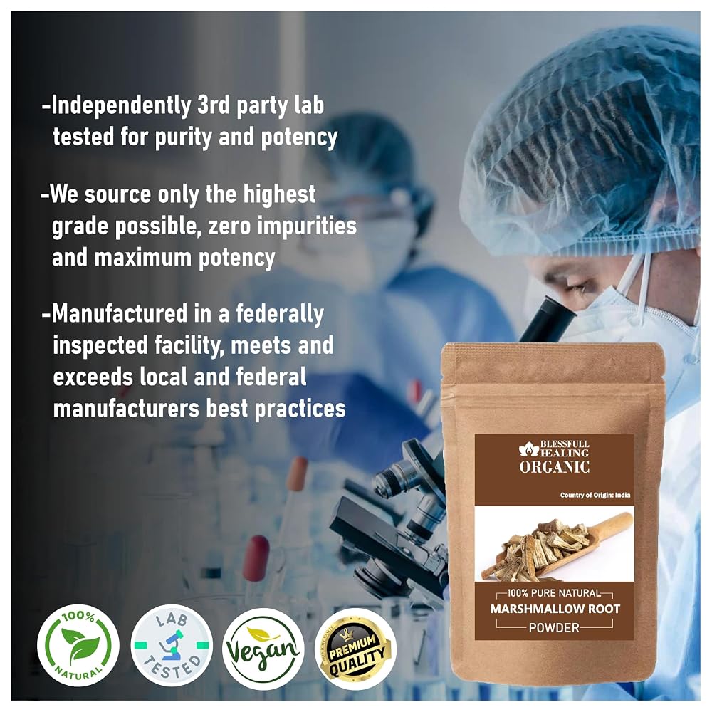 Blessfull Healing Organic Marshmallow Root Powder 100% Pure Natural