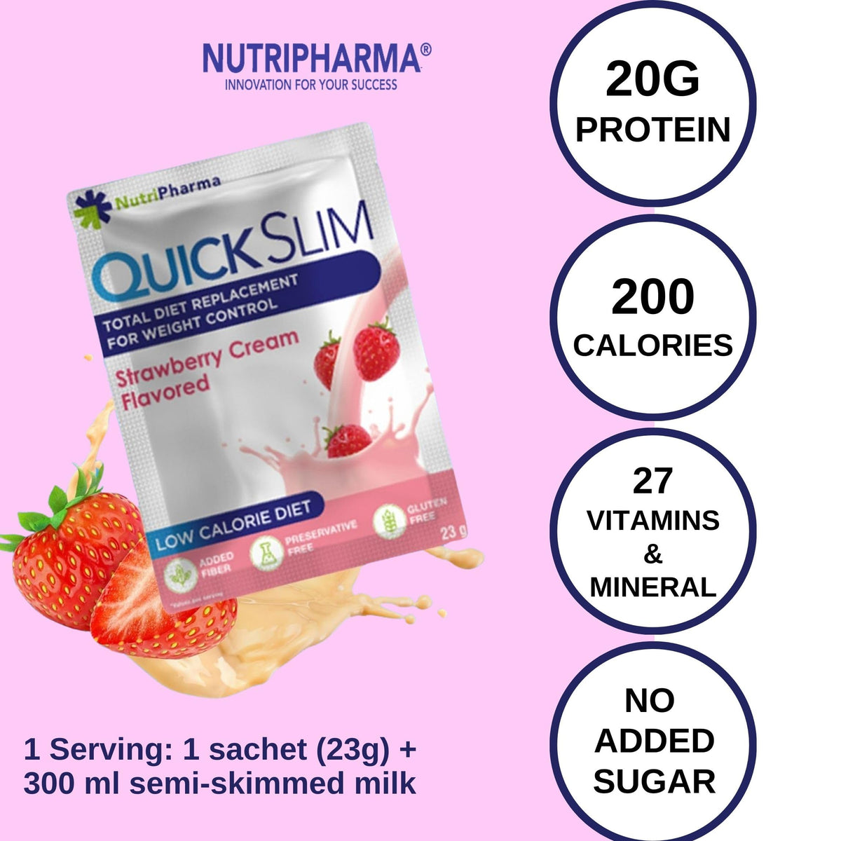 NUTRIPHARMA Quick Slim Quick Slim Meal Replacement Shakes for Weight