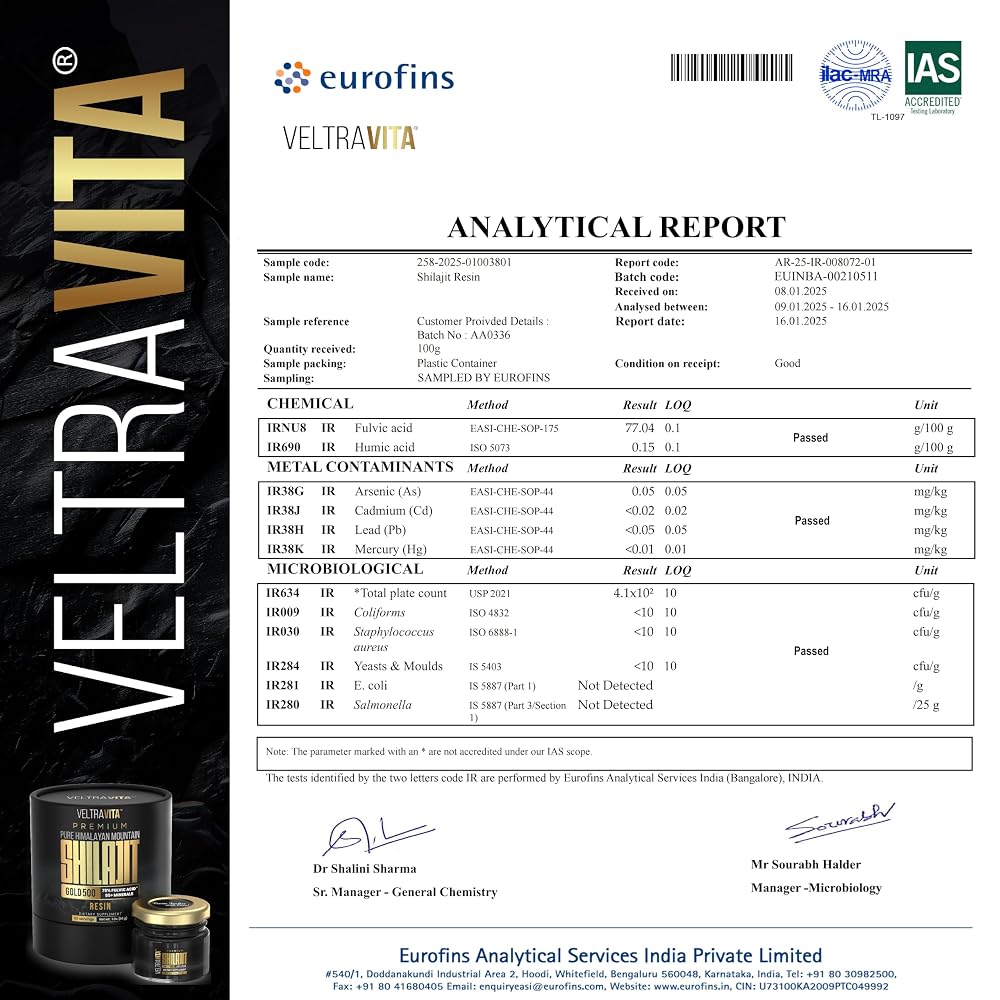 VeltraVita 100% Pure Himalayan Shilajit Resin Gold Grade - 30g - image 3