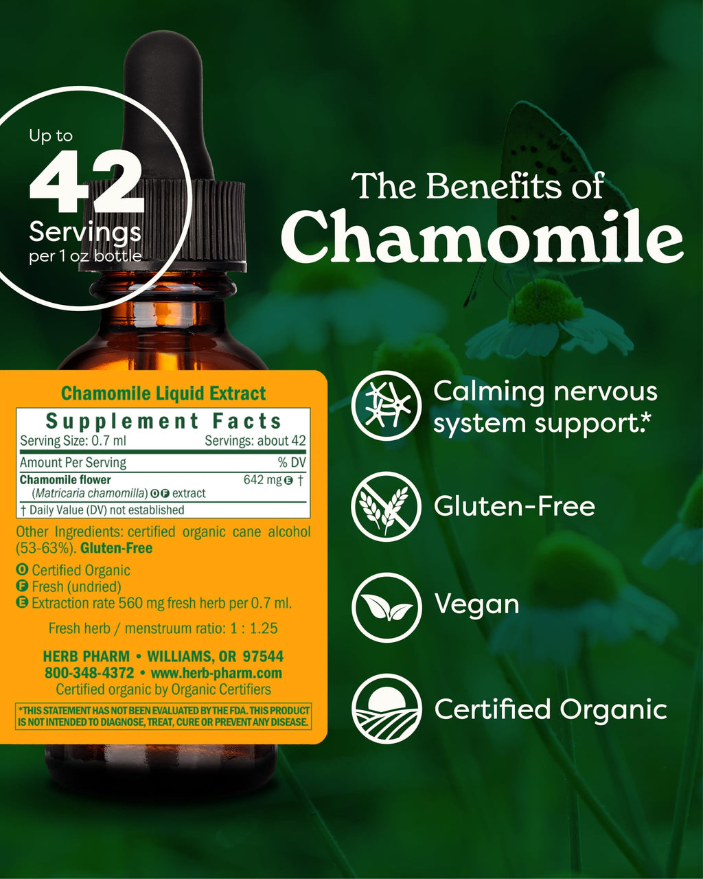 Herb Pharm Chamomile Liquid Extract Organic - 1 oz - image 2