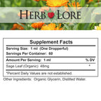Herb Lore USDA Organic Sage Tincture