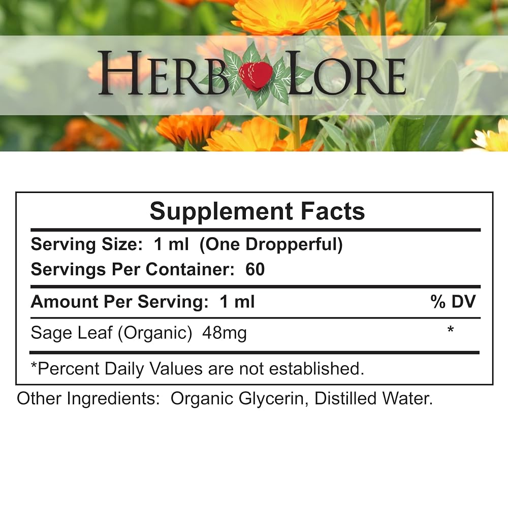 Herb Lore USDA Organic Sage Tincture
