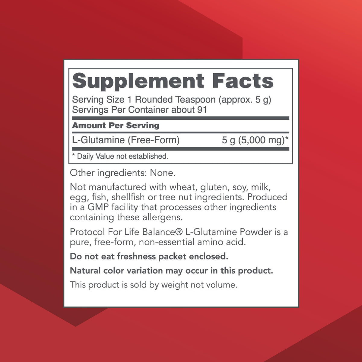 PROTOCOL FOR LIFE BALANCE L-Glutamine Powder for Gut Health - 1 Pound - image 2