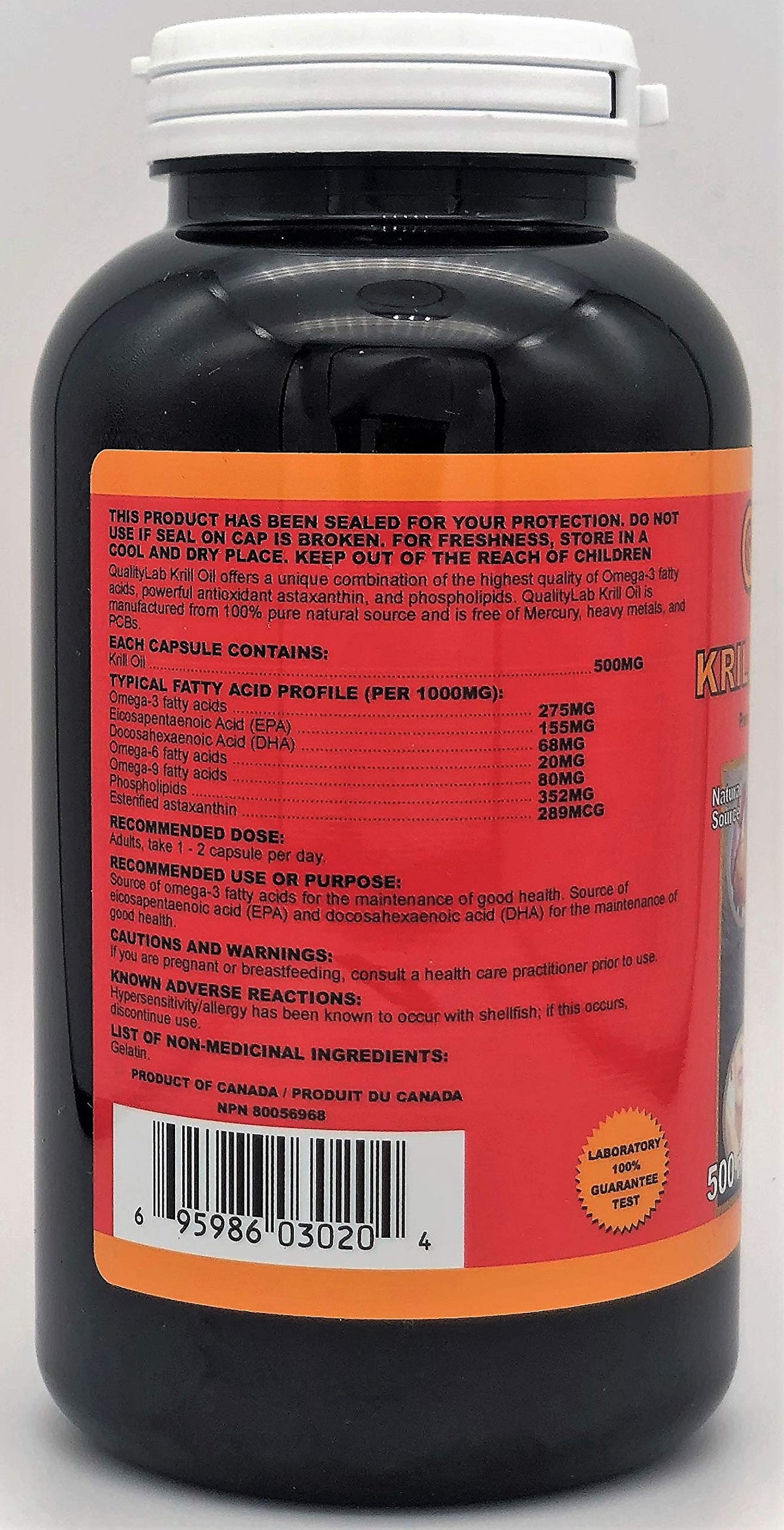 QUALITYLAB Krill Oil Omega Gold 500 mg - 365 Capsules - image 2