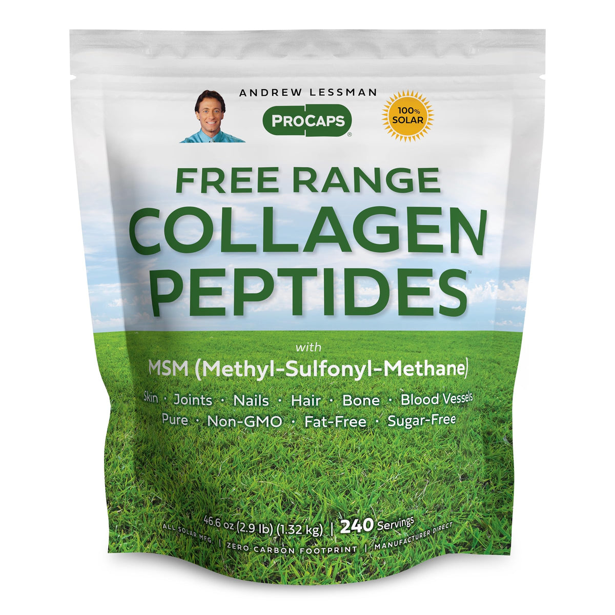 Andrew Lessman Free Range Collagen Peptides Powder and MSM Servings
