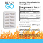 READYGO Cordyceps Militaris Mushroom Capsules with Ginseng - 30 Capsules - image 3