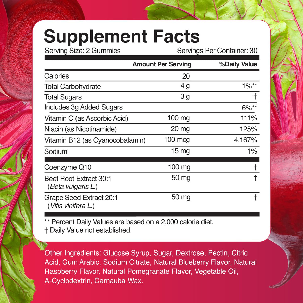 Simply Beets CoQ10 & Grape Seed Extract Gummies - 60 Count - image 2