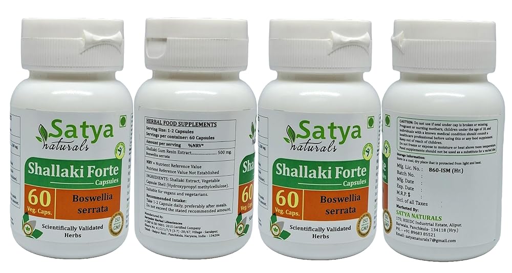 Satya Naturals Shallaki Forte Capsules 500 mg. 60 Veg. Capsule