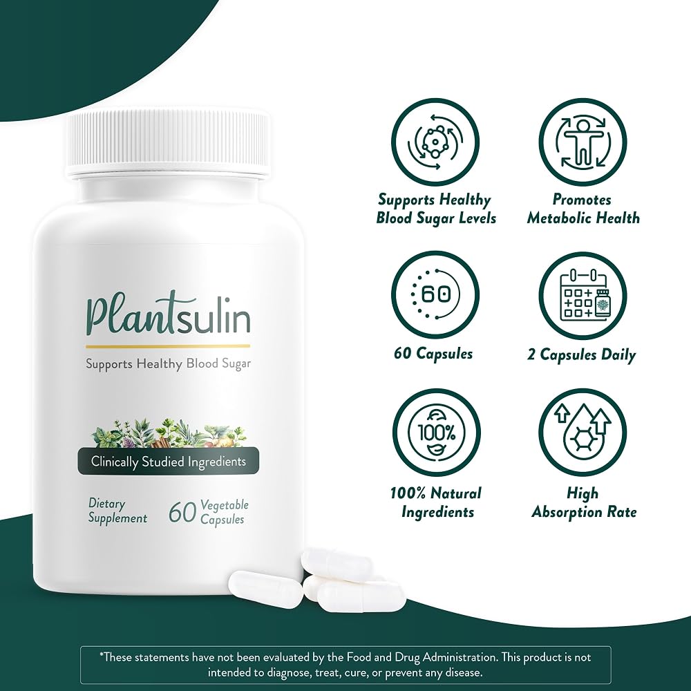 Plantsulin Blood Sugar Support 11 Plant Extracts - 180 Capsules - image 3