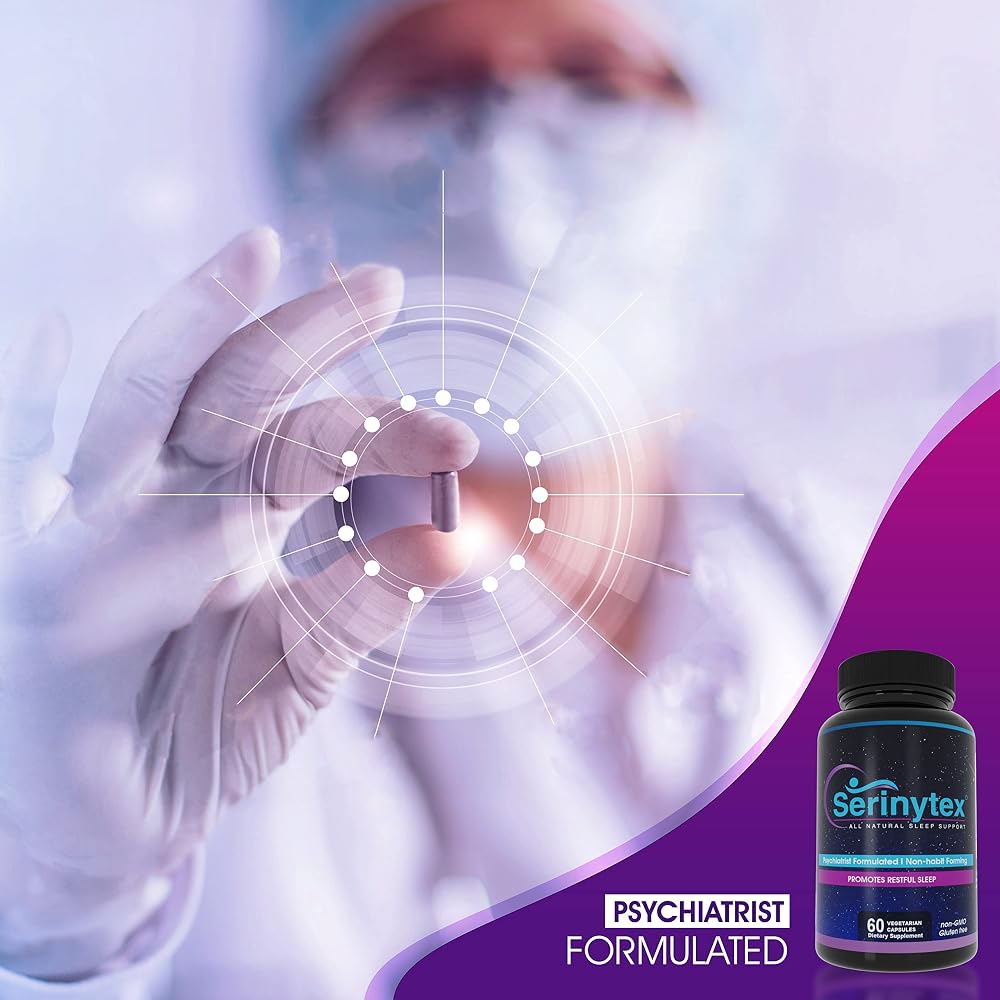 Serinytex Sleep Support for Adults with L-Theanine - 60 Vegetarian Capsules - image 3
