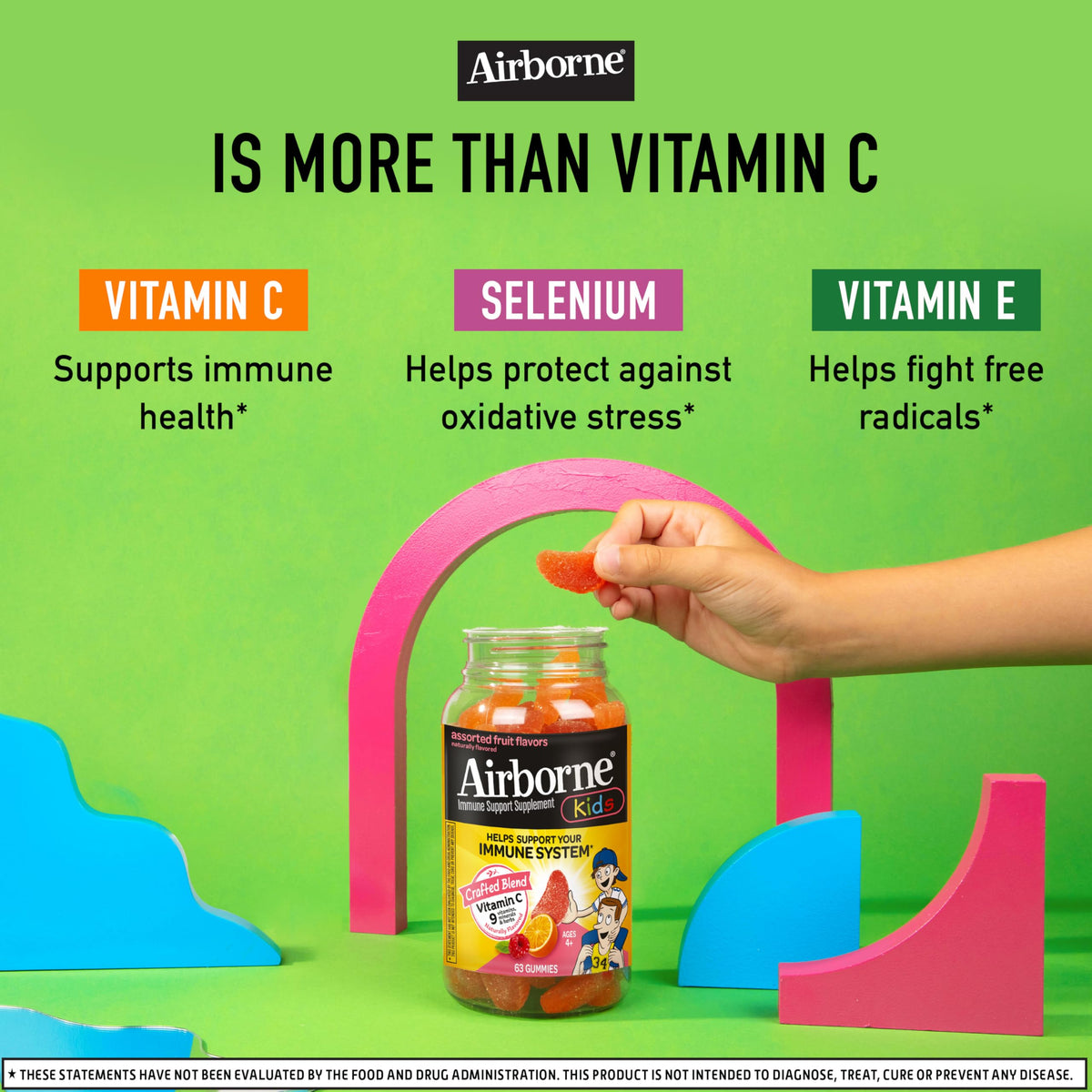 Airborne Kids Vitamin C Gummies Immune Support - 63 Gummies - image 4