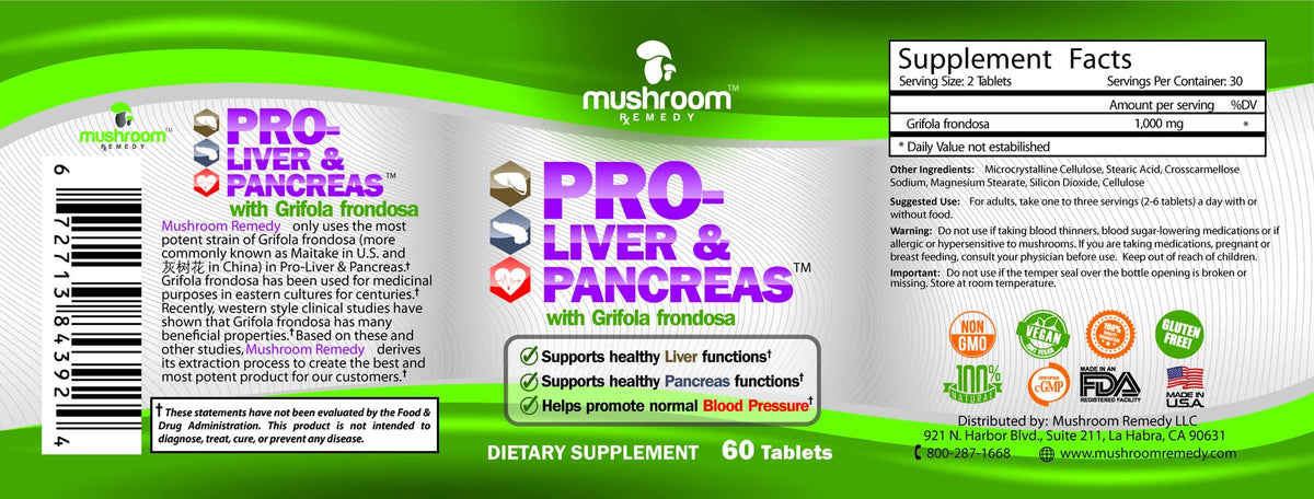 Mushroom Remedy PRO-Liver & Pancreas Support - 60 Tablets - image 5