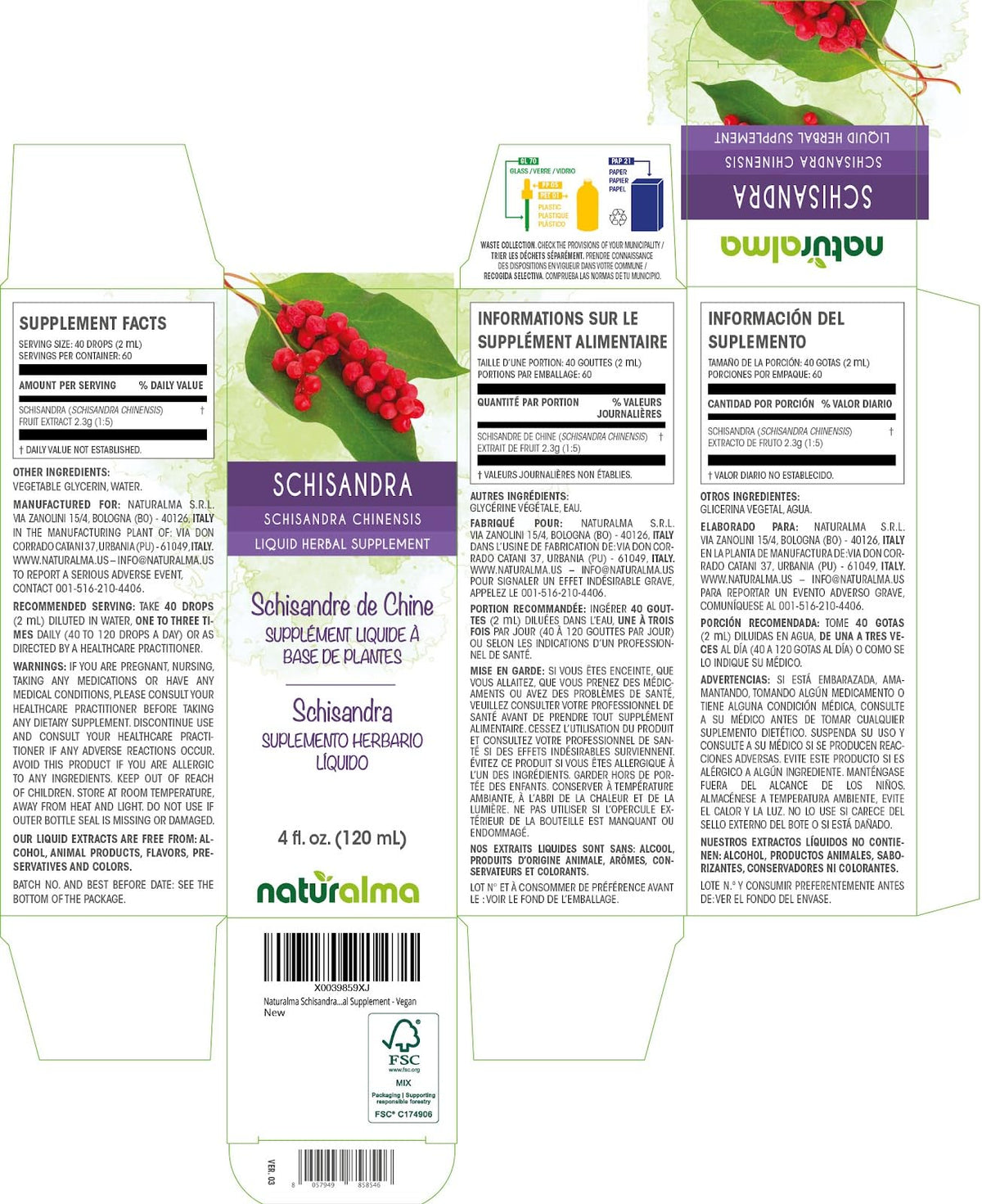 Naturalma Schisandra Fruit Alcohol-Free Tincture - 4 fl oz - image 2
