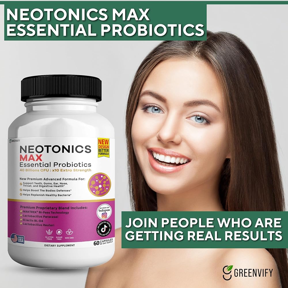 GREENVIFY NeoTonics Max Essential Probiotics for Gums and Teeth - 60 Capsules - image 5