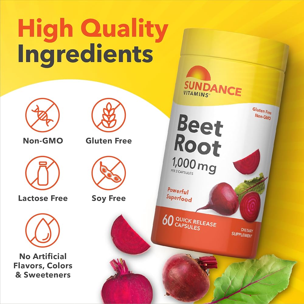 Sundance Beet Root 1000mg - 60 Capsules - image 4