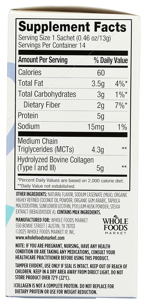 365 by Whole Foods Market Vanilla Collagen Creamer - 14 Packets - image 5