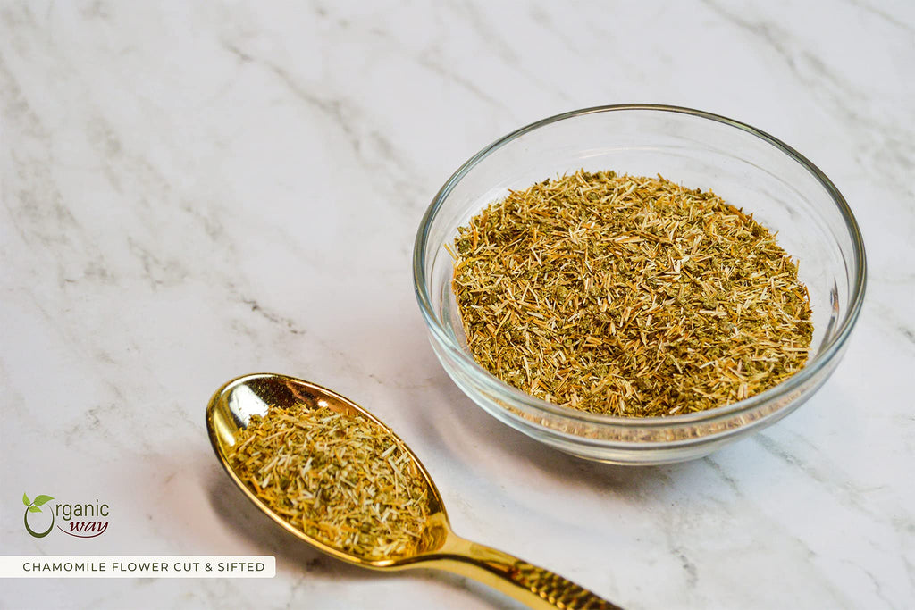 Organic Way Chamomile Flowers Cut & Sifted (Matricaria chamomilla)