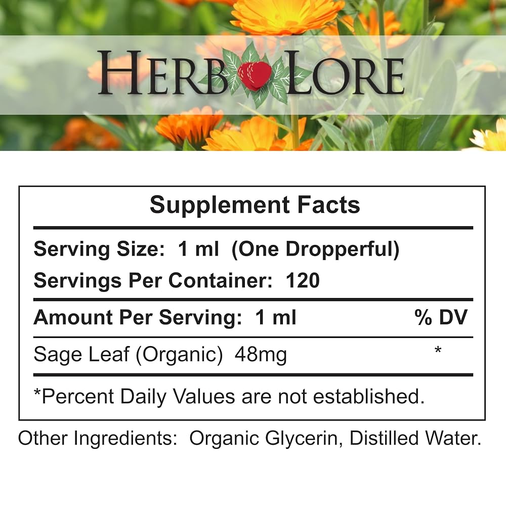 Herb Lore USDA Organic Sage Tincture