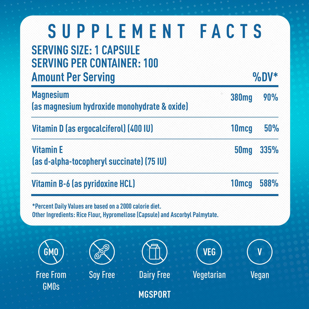 MgSport Magnesium Supplement 100 Count - 100 Capsules - image 6