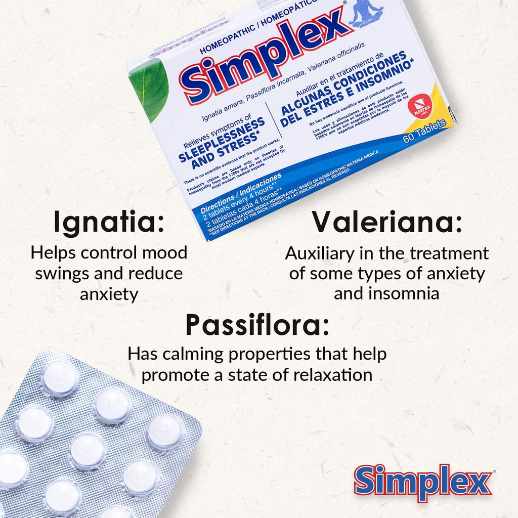 Nartex Simplex Homeopathic Sedative Tablets - 60 Count - image 2