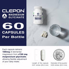 CLEPON Magnesium Glycinate 100mg for Sleep & Relaxation - 60 Capsules - image 9