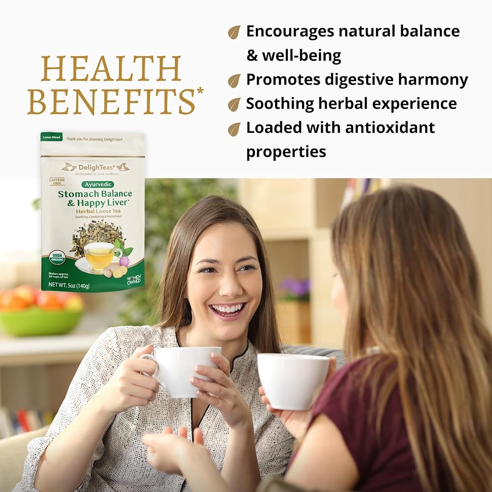 DelighTeas Stomach & Liver Tea Ayurvedic Herbal Blend - 50 Servings - image 3