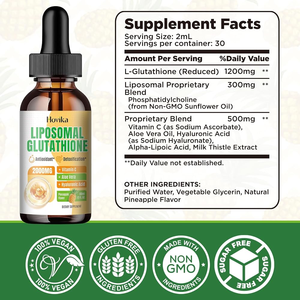 Hovika Liposomal Glutathione Supplement 2000mg