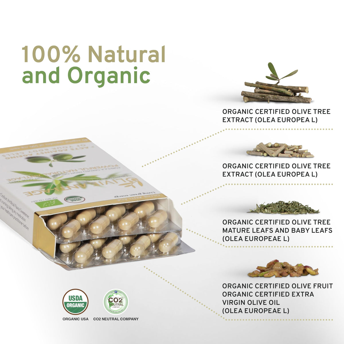 OLIVIE Anti Age Organic Olive Leaf Extract - 40 Capsules - image 4