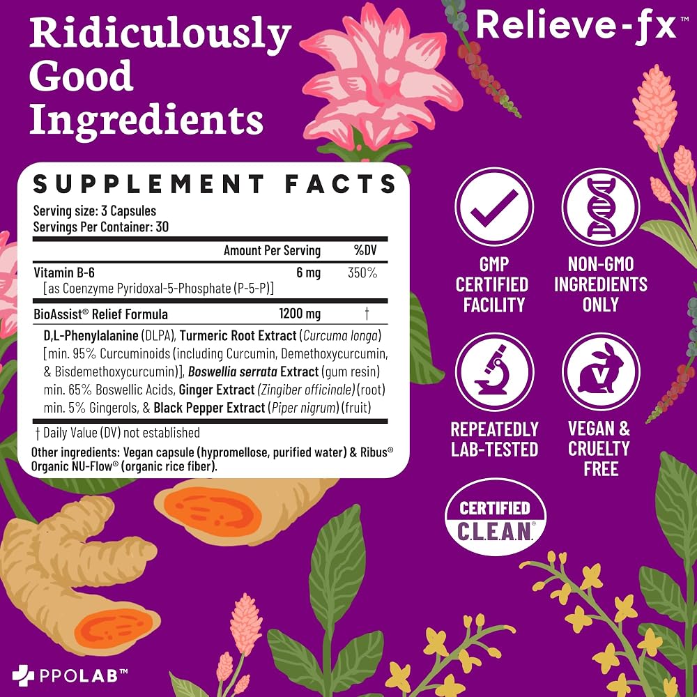PPO Lab Relieve-fx™ DLPA Boswellia Turmeric Ginger Supplement