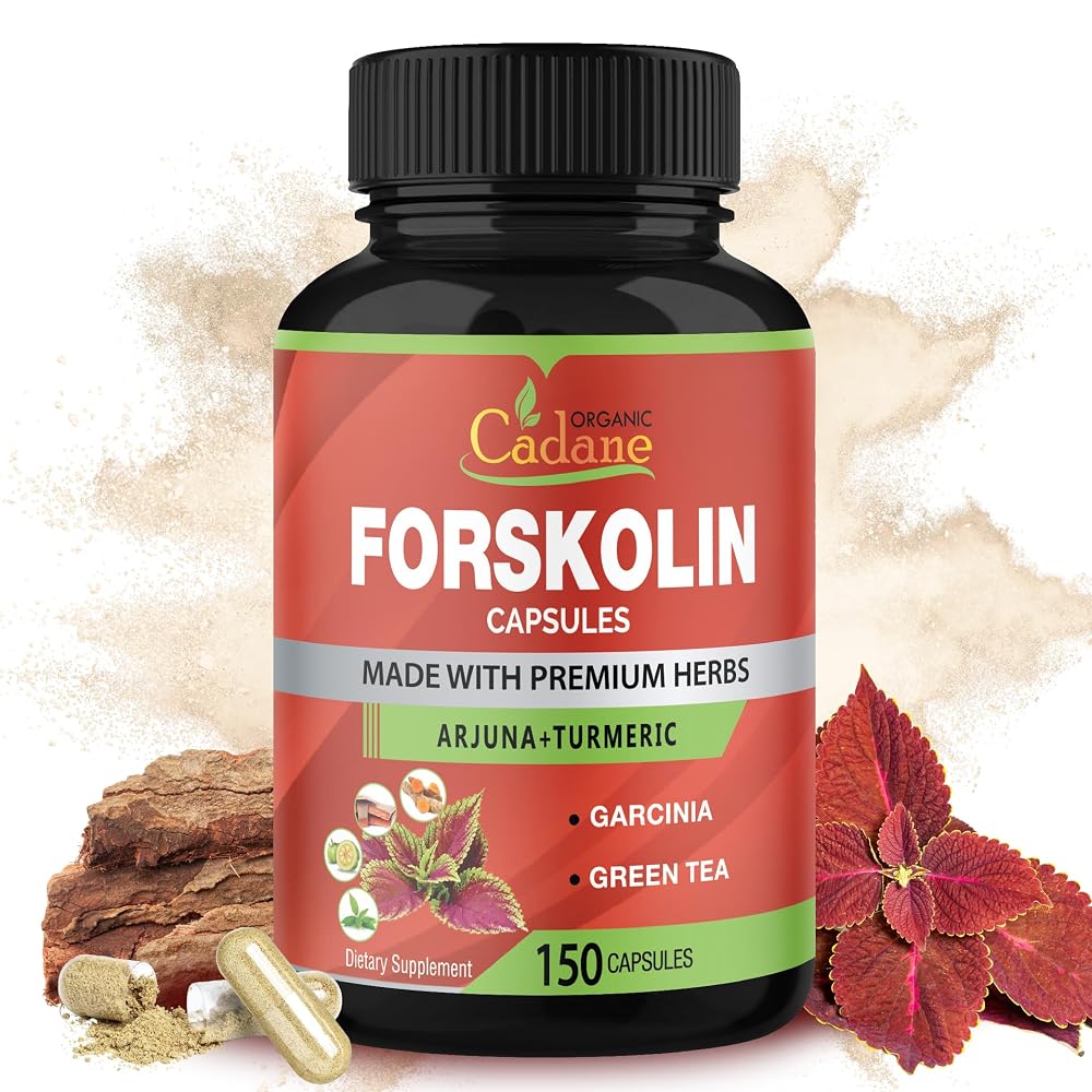 Organic Cadane Forskolin Supplement with Turmeric & Garcinia - 150 Capsules