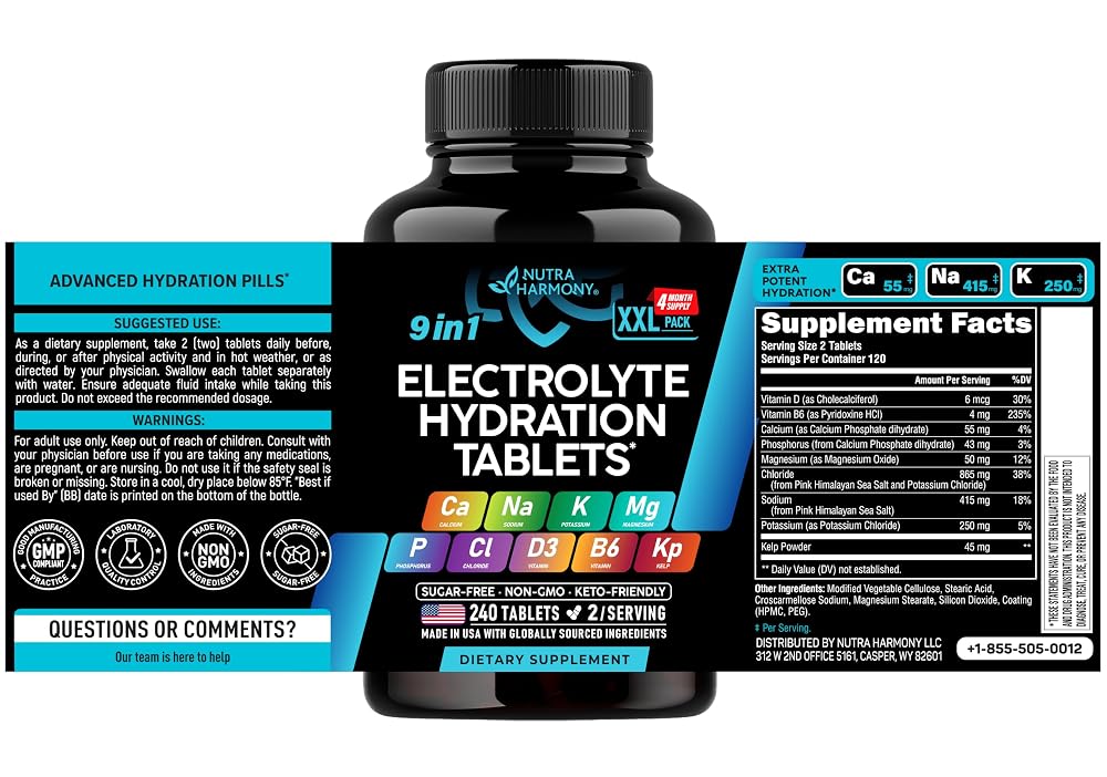 NUTRAHARMONY Electrolyte Tablets with Magnesium & Potassium - 240 Tabs - image 2
