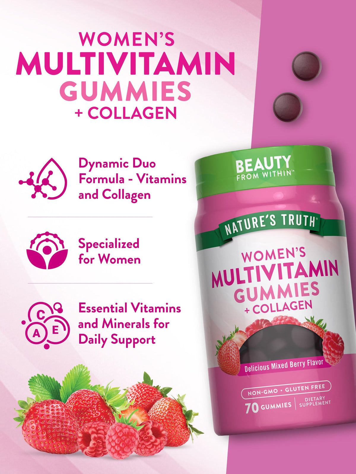 Nature's Truth Women's Multivitamin Gummies - 70 Count - image 5