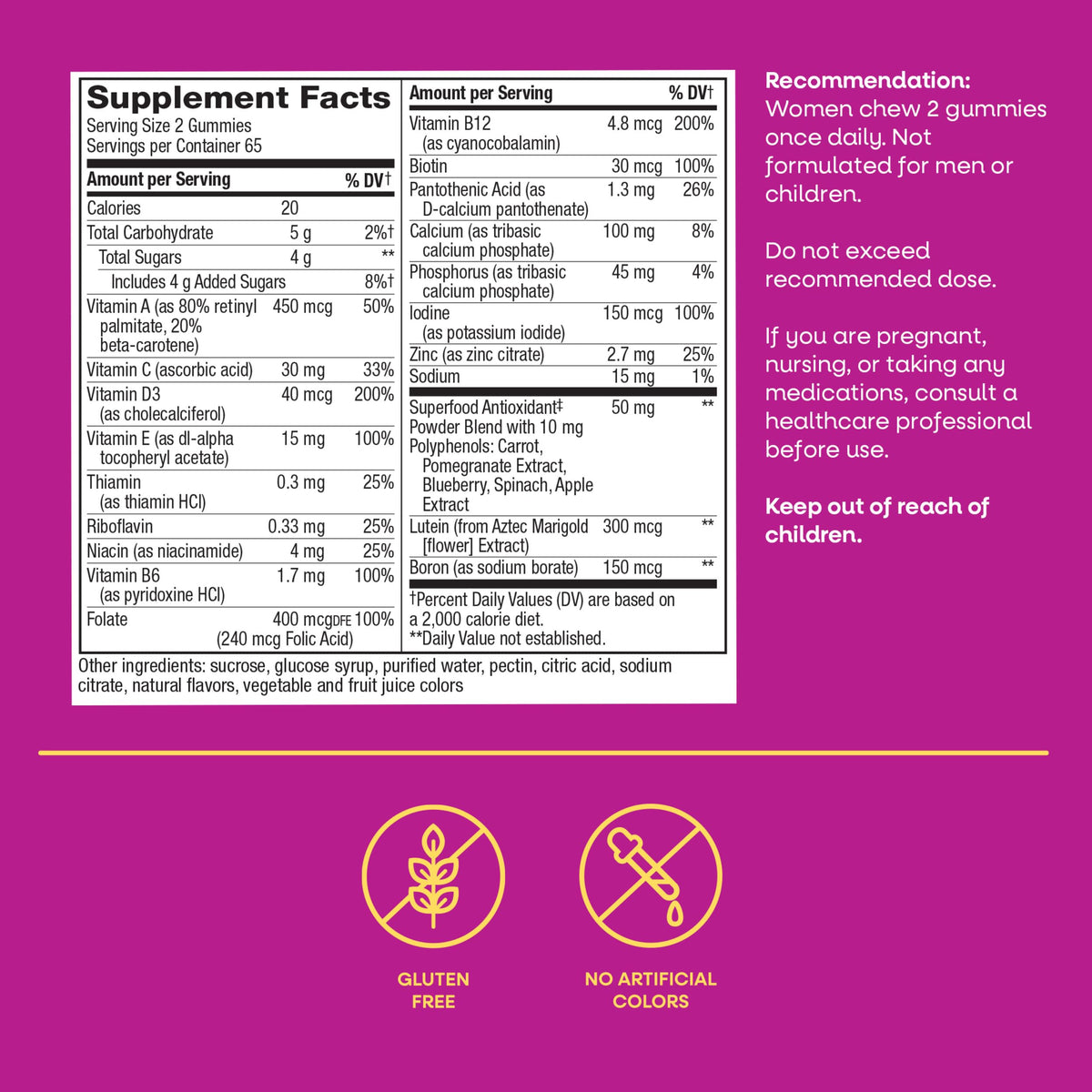Nature's Way Alive! Women's 50+ Multivitamin Gummies - 130 Count - image 6