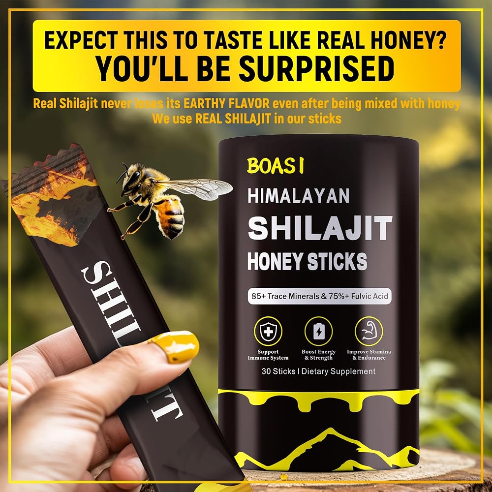 Boasi Shilajit Honey Sticks with Organic Saffron - 30 Sticks - image 4