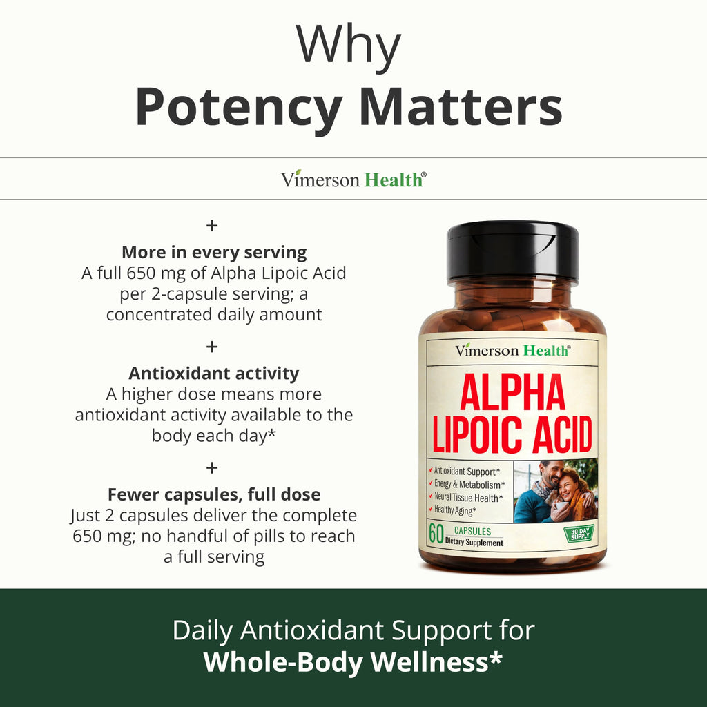 Vimerson Health Alpha Lipoic Acid 650mg - 60 Capsules - image 5