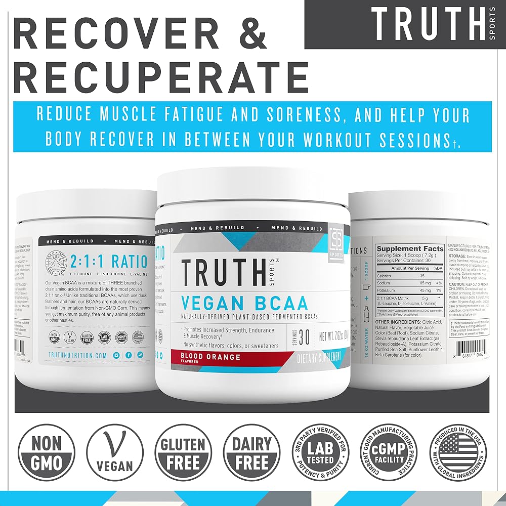Truth Nutrition Vegan BCAA Powder 2:1:1 Ratio - 30 Servings - image 7