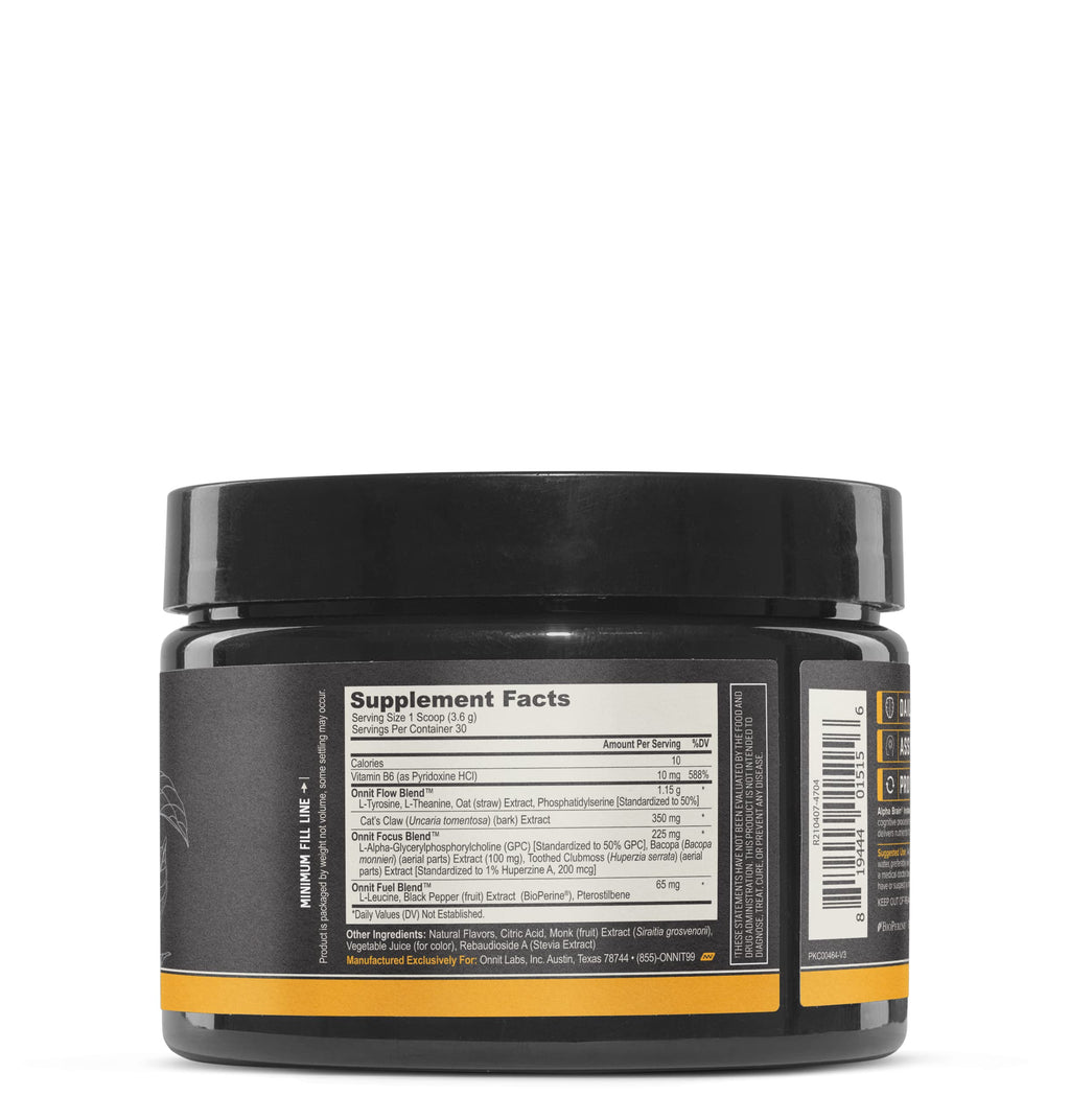 Onnit Alpha Brain Powder Peach - 3.8 oz - image 3