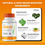 Vitavault Arialief Brain Supplements Memory and Focus - 300 Capsules - image 6