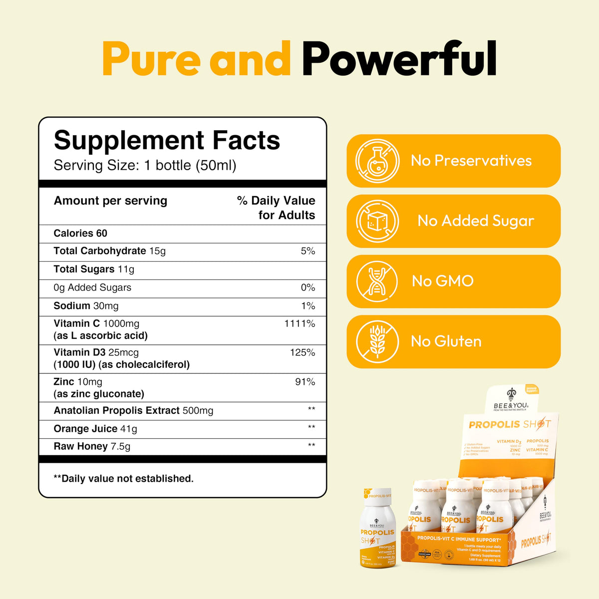 BEE & YOU Immune Support Propolis Shot - 12 Bottles - image 6