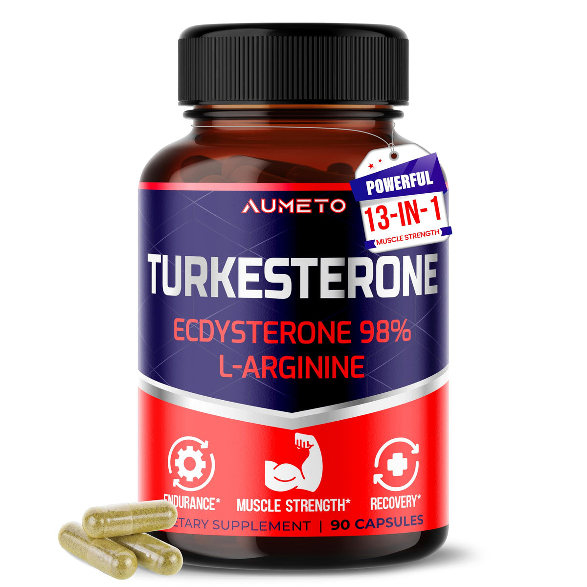 AUMETO Turkesterone 13-in-1 with Ecdysterone & L-Arginine - 90 Capsules
