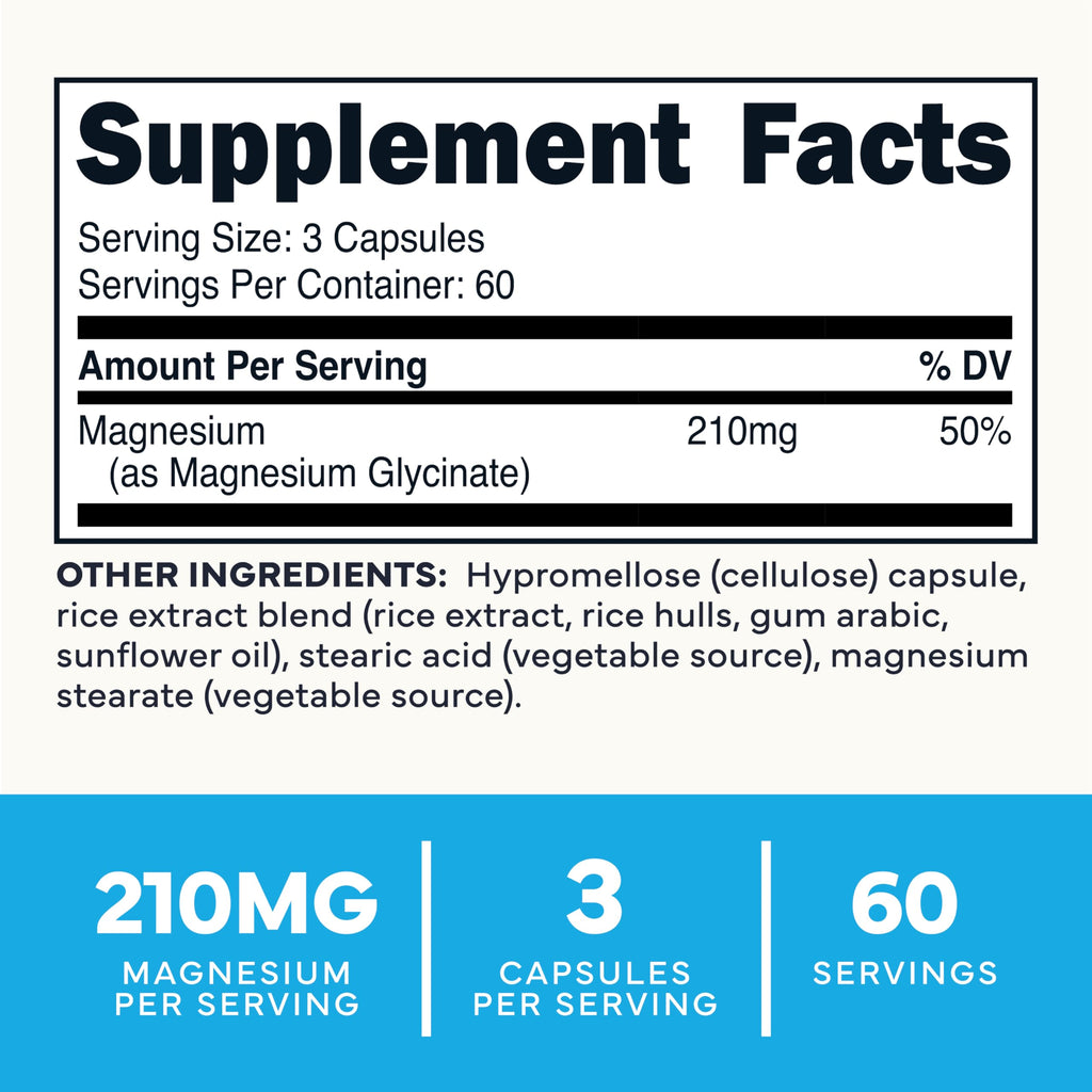 Type Zero Magnesium Glycinate 210mg - 180 Capsules - image 2