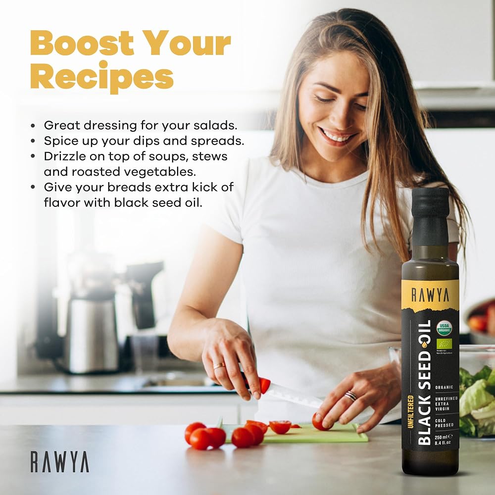 RAWYA Black Seed Oil - Organic Cold Pressed Nigella Sativa - Turkish - image 5